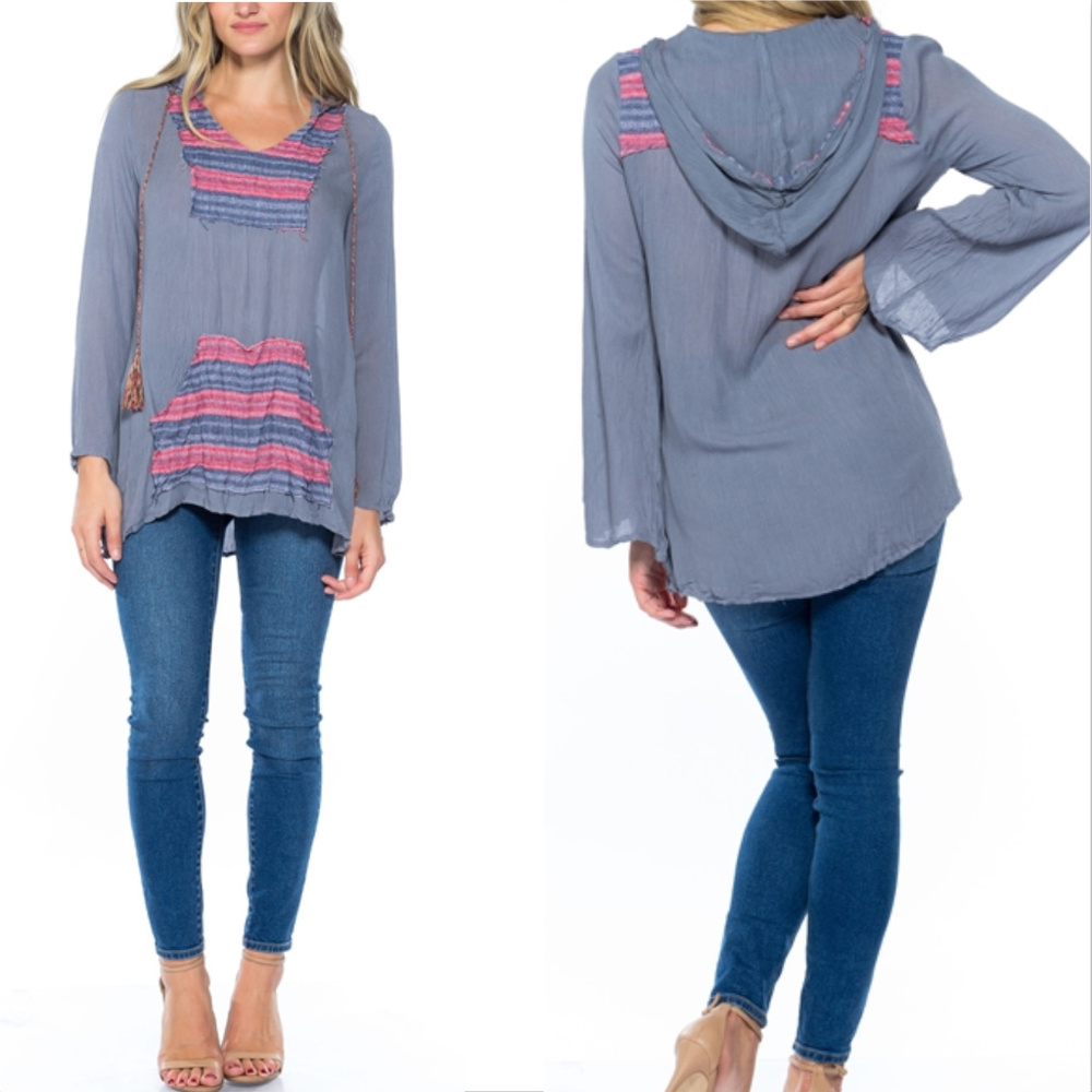 Boho Inspired Gauze Tunic top - Picture 4 of 4
